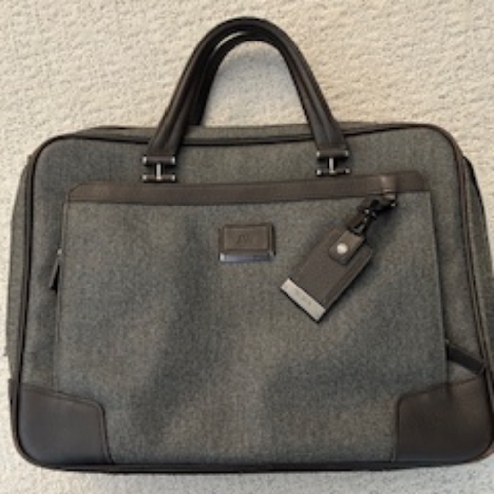 JUST REDUCED! TUMI Astor Asonia Coated Canvas Leather Briefcase